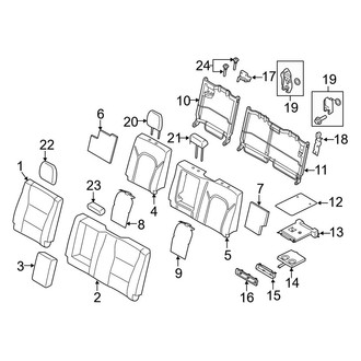 Ford OE - Seats & Tracks - Rear Seat Components (With Armrests, Seat Back), (King Ranch / Lariat / Limited / Platinum / Police Responder / SSV / XL / XLT SuperCrew)