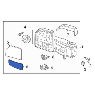 Ford OE - Front Right Lower Door Mirror Glass