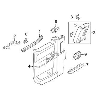 Ford OE - Rear Door - Interior Trim (With Movable Glass), (SuperCab)
