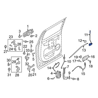 Ford OE - Rear Left Door Lock Operating Rod