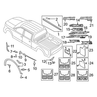 Ford OE - Pick Up Box - Exterior Trim (5.5' Box, Body Side)