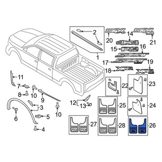 Ford OE - Rear Mud Flap Kit