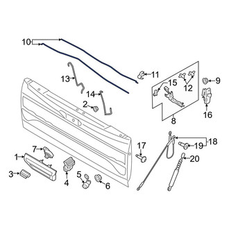 Ford OE - Rear Tailgate Latch Rod