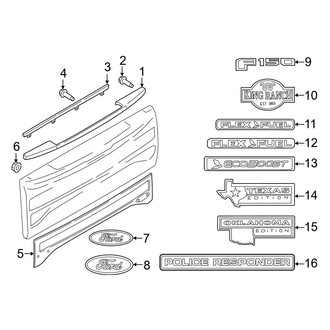 Ford OE - Tail Gate - Exterior Trim