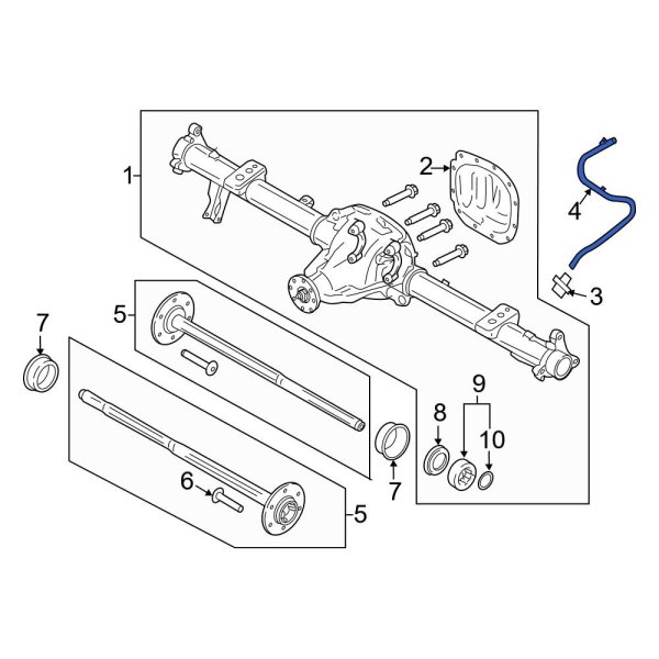 Ford OE FL3Z4A058A Rear Differential Vent Hose