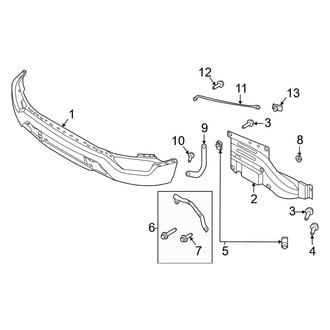 Ford OE - Front Bumper - Bumper & Components (Bumper and Mounts), (King Ranch / Lariat / Limited / Platinum / Police Responder / SSV / Tremor / XL / XLT)