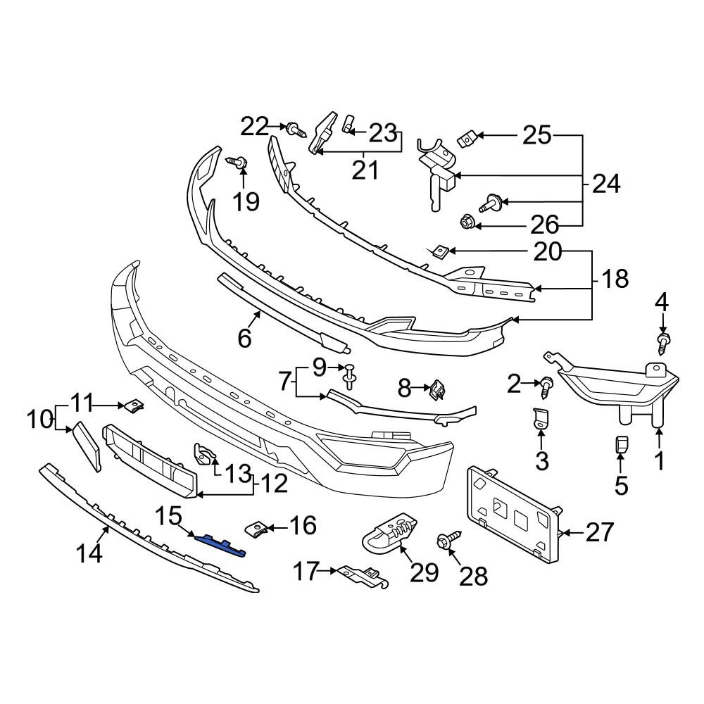 Ford OE ML3Z17C755BA - Front Left Lower Bumper Trim