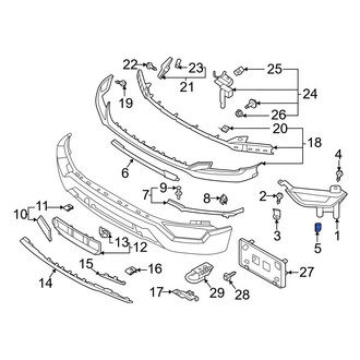 Ford OE - Outer Bumper Cover Support Rail Nut