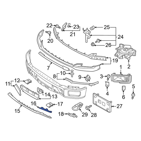 Ford OE ML3Z17C754BB - Front Right Lower Bumper Trim