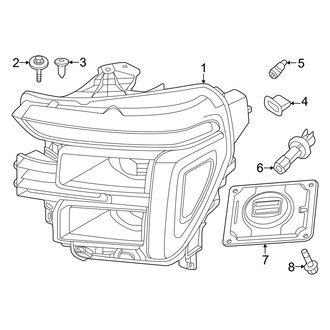 Ford OE - Front Lamps - Headlamp Components (LED, With Adaptive Lamps), (King Ranch / Platinum)