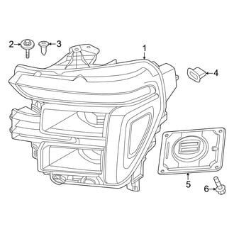 Ford OE - Front Lamps - Headlamp Components (LED, Level 5,6), (King Ranch / Lariat / Platinum / Police Responder / SSV / STX / Tremor / XL / XLT)