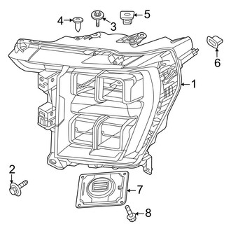 Ford OE - Front Lamps - Headlamp Components (LED, Level 3,4,5,6), (King Ranch / Lariat / Limited / Platinum / Police Responder / SSV / Tremor / XL / XLT)