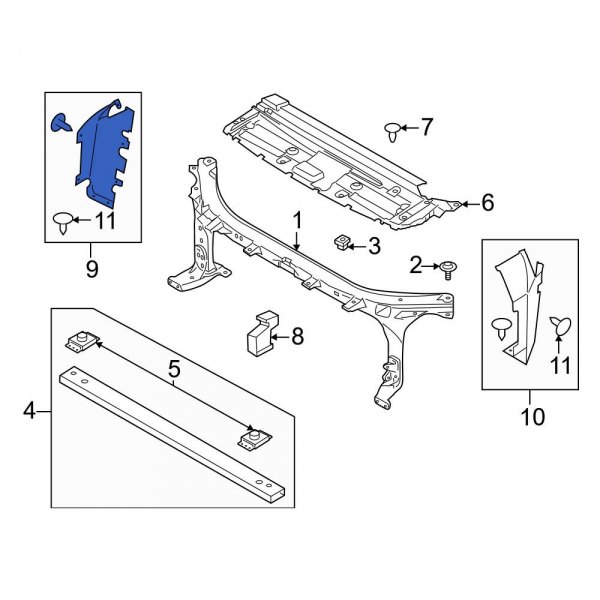 Ford OE ML3Z8310D - Front Right Radiator Support Baffle