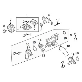 Ford OE - Cooling - Water Pump (Ecoboost, Main), (King Ranch / Lariat / Limited / Platinum / Police Responder / SSV / Tremor / XL / XLT 3.5L Gas)