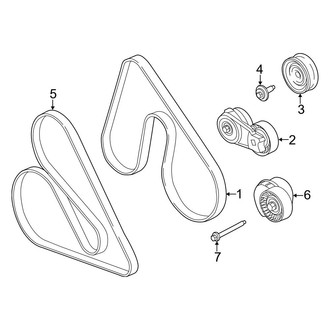 Ford OE - Cooling - Belts & Pulleys (Single Alternator), (5.0L Flex)