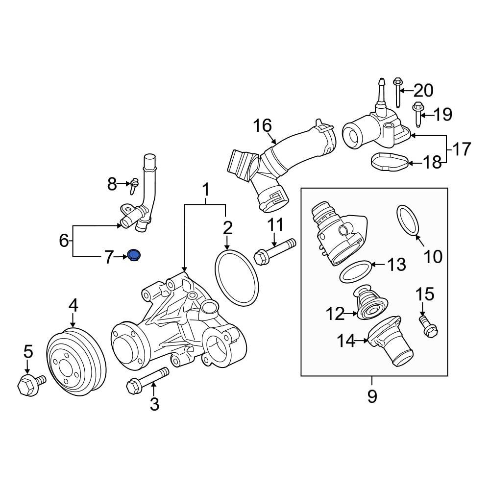 Ford OE AC3Z8527A Radiator Coolant Hose ORing