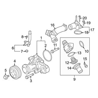 Ford OE - Cooling - Water Pump (Main Single Alternator), (5.0L Flex)