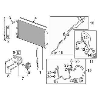 Ford OE - Air Conditioner & Heater - Condenser, Compressor & Lines (3.0L)