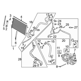 Ford OE - Air Conditioner & Heater - Condenser, Compressor & Lines (Powerboost), (King Ranch / Lariat / Platinum / XLT FULL HYBRID EV-GAS (FHEV))