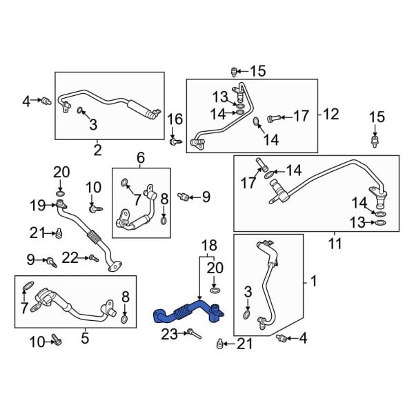 Ford OE ML3Z9T515C - Right Turbocharger Oil Line