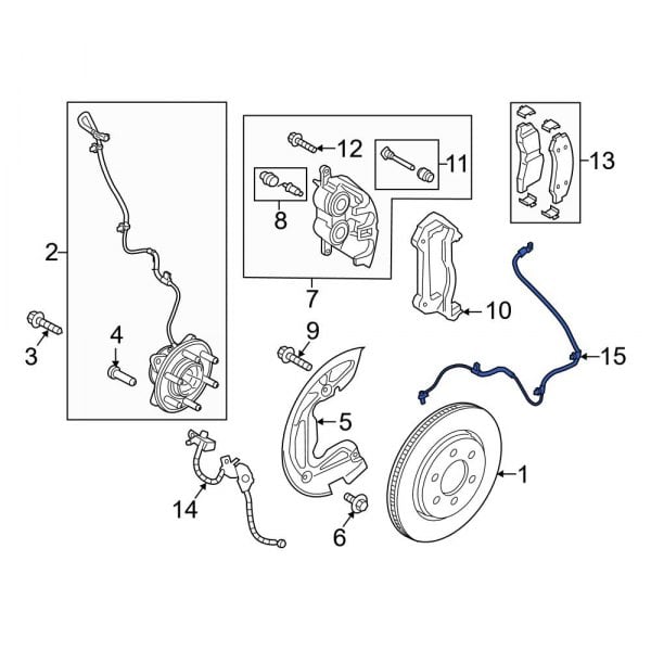 Ford OE ML3Z15K857A Rear ABS Wheel Speed Sensor
