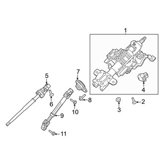 Ford OE - Steering Column Assembly (Manual Tilt/Slide, With Floor Shift), (Police Responder / SSV / Tremor / XL / XLT)