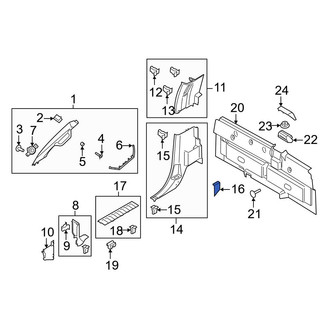 Ford OE - Left Body B-Pillar Trim Panel Cap