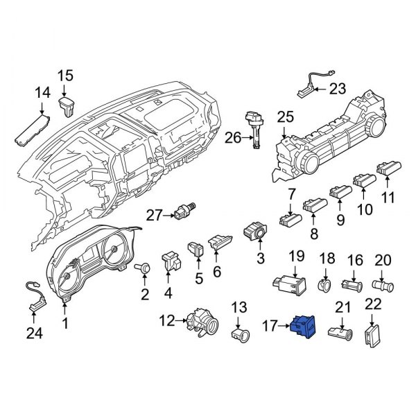 Ford OE MU5Z19A487AA Front 12 Volt Accessory Power Outlet