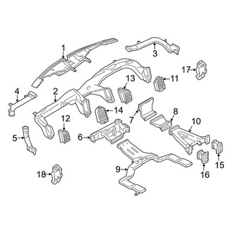 Ford OE - Instrument Panel - Ducts (With Flow Through Console)