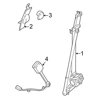 Ford OE - Restraint Systems - Front Seat Belts (Captain Chairs), (King Ranch / Lariat / Limited / Platinum / Police Responder / SSV / Tremor / XL / XLT SuperCrew)