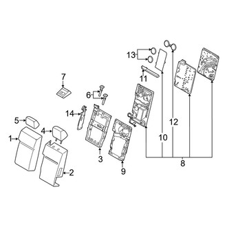 Ford OE - Seats & Tracks - Front Seat Components (Seat Back, Split Bench Center Seat)