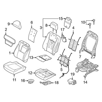 Ford OE - Seats & Tracks - Front Seat Components (Captain Chair, W/O Memory), (King Ranch / Limited / Platinum)
