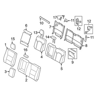 Ford OE - Seats & Tracks - Rear Seat Components (With Armrests, Seat Back), (King Ranch / Lariat / Limited / Platinum / Police Responder / SSV / Tremor SuperCrew)
