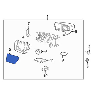 Ford OE - Front Left Door Mirror Glass