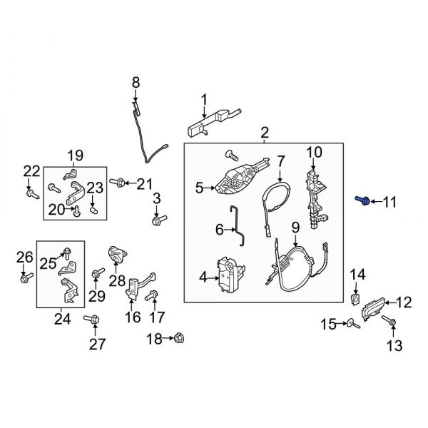 Door Lock Rod Cover Screw