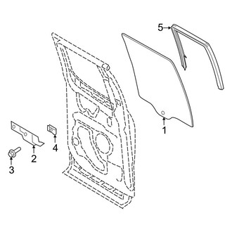 Ford OE - Rear Door - Glass & Hardware (Fixed Window), (SSV / XL SuperCab)