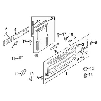 Ford OE - Tail Gate (W/O Split Tail Gate, With Flex Step), (King Ranch / Lariat / Limited / Platinum / Police Responder / SSV / Tremor / XL / XLT)