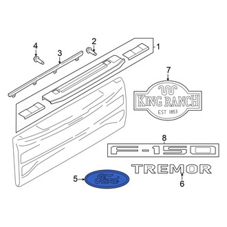 Ford OE - Rear Upper Center Tailgate Molding
