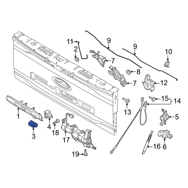 Ford OE GB5Z9C888B - Rear Tailgate Release Switch