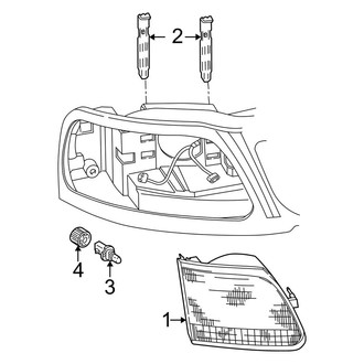 Ford OE - Front Lamps - Headlamp Components (From 7/96)