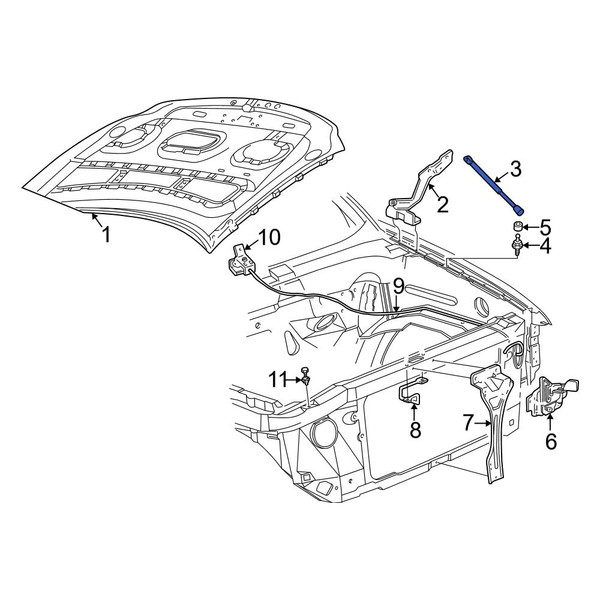 Ford OE F65Z16C826AA - Hood Lift Support