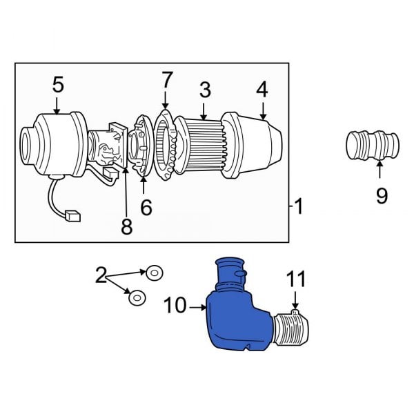 Ford OE 3L3Z9B659AA Engine Air Intake Hose