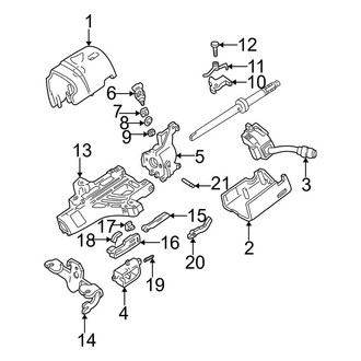 Ford OE - Steering Column - Shroud, Switches & Levers (W/O Tilt Wheel)