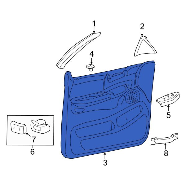 Ford OE F65Z1827406AAD Rear Right Inner Door Interior Trim Panel