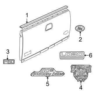 Ford OE - Pick Up Box - Exterior Trim (Tail Gate)