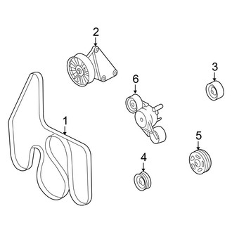 Ford OE - Cooling - Belts & Pulleys (W/O Dual Alternators), (Extended Cargo Van / Standard Cargo Van / Standard Passenger Van 6.0L)