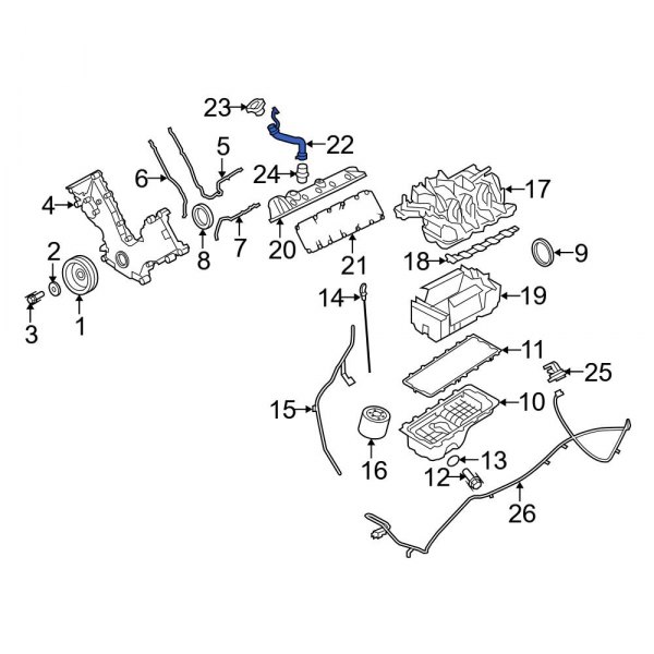 Ford OE 9C2Z6763A Upper Engine Oil Filler Tube