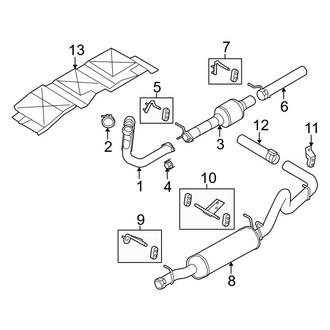 Ford OE - Exhaust System - Exhaust Components (Extended Cargo Van / Standard Cargo Van / Standard Passenger Van 6.0L)