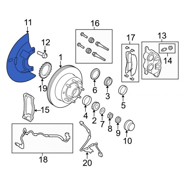 Ford OE 8C2Z2K005A Front Left Brake Dust Shield