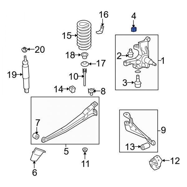 Ford OE 383489S100 Front Steering Knuckle Nut